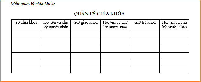 chi tiết tiêu chuẩn bàn giao ca của hk