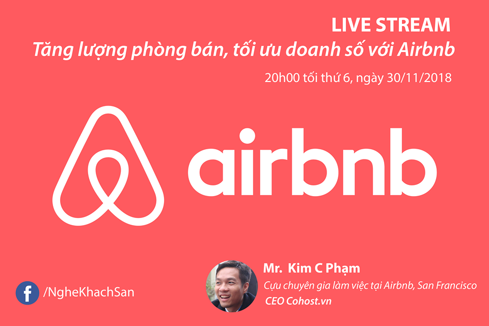 chờ đón buổi livestream tăng lượng phòng bán, tối ưu doanh số với airbnb