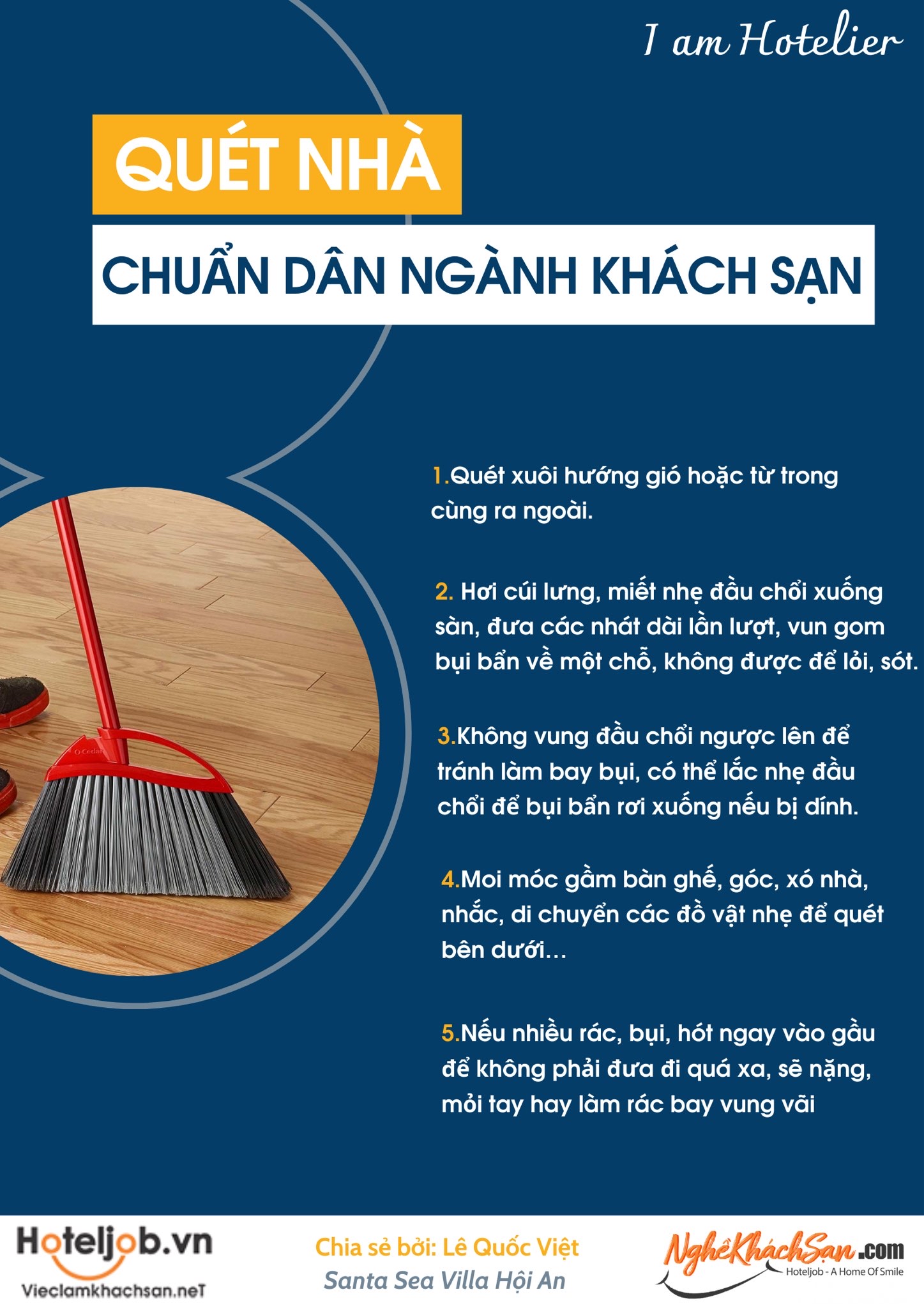 quét nhà chuẩn dân ngành khách sạn