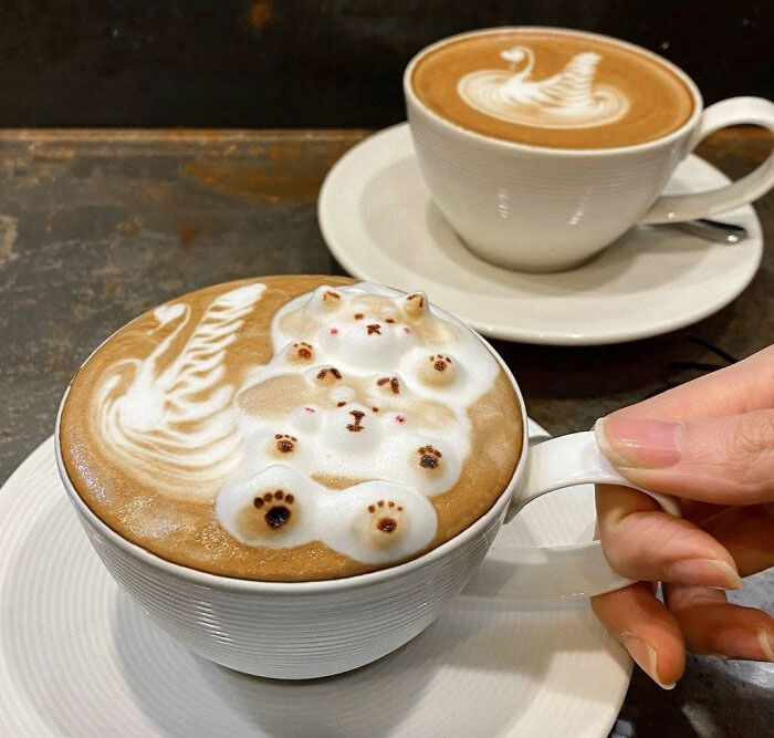 tạo hình latte art siêu ấn tượng