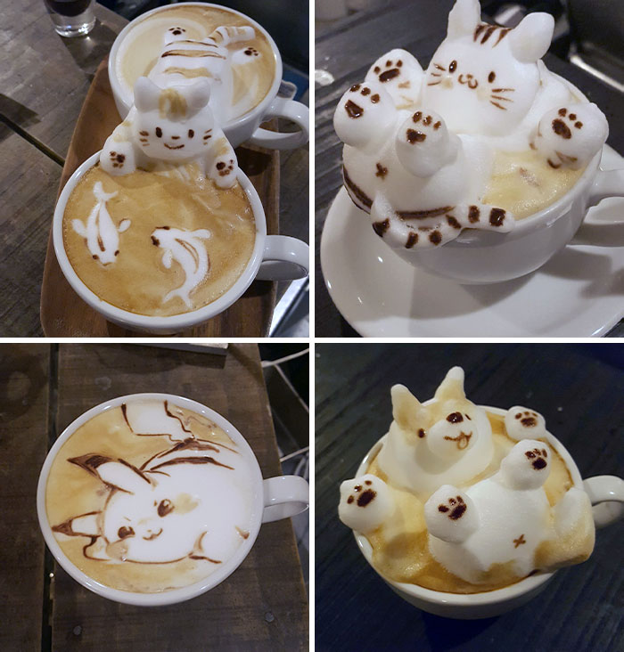 tạo hình latte art siêu ấn tượng