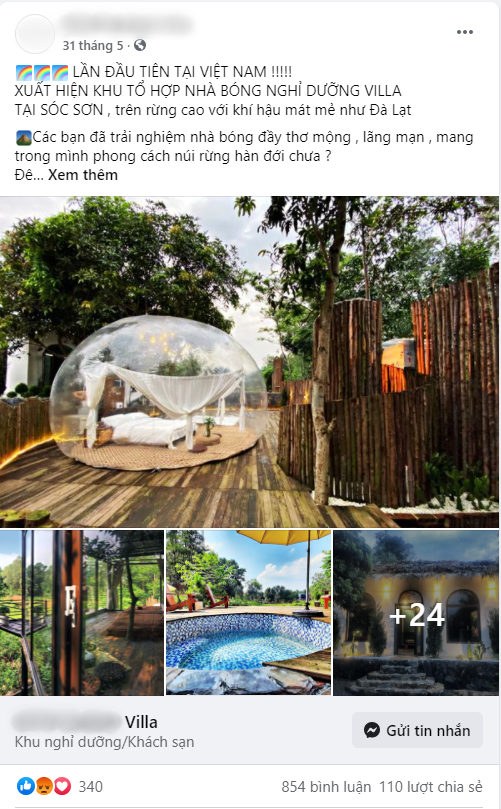 Cái kết đắng cho villa quảng cáo nhà bong bóng nhưng bán “lều vịt” và bài học cho mọi cơ sở lưu trú