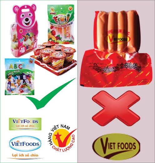 Phân biệt hai nhãn hiệu Viet Foods và VietFoods