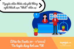 [Bản tin Santa 39 - 01/2023] Tin tuyển dụng hot sau Tết & Nguyên nhân việc phổ thông nghề khách sạn “khát” nhân sự