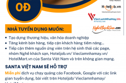 Thêm ưu đãi, thêm cách tiếp cận ứng viên và bán thêm phòng cho khách sạn - nhà hàng