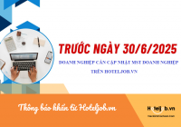 THÔNG BÁO: Cập nhật MST doanh nghiệp trên Hoteljob.vn trước ngày 30/6/2025
