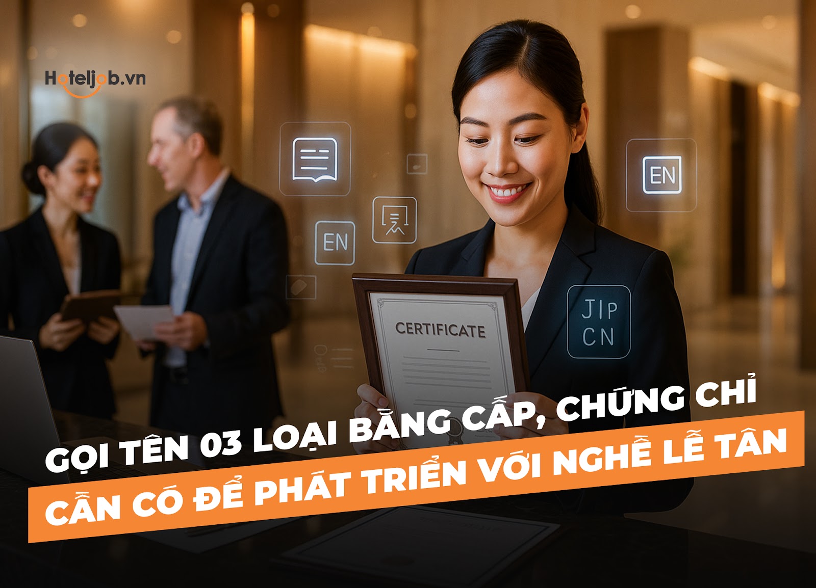 Gọi tên 03 loại bằng cấp, chứng chỉ cần có để phát triển với nghề lễ tân