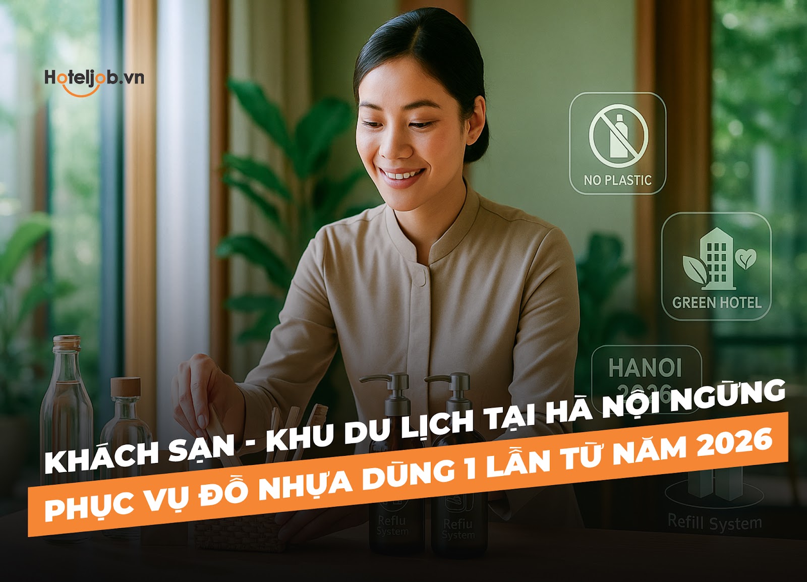 Khách sạn - Khu du lịch tại Hà Nội ngừng phục vụ đồ nhựa dùng 1 lần từ năm 2026
