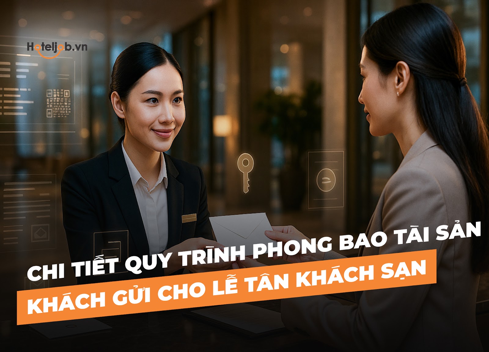 Chi tiết quy trình phong bao tài sản khách gửi cho lễ tân khách sạn
