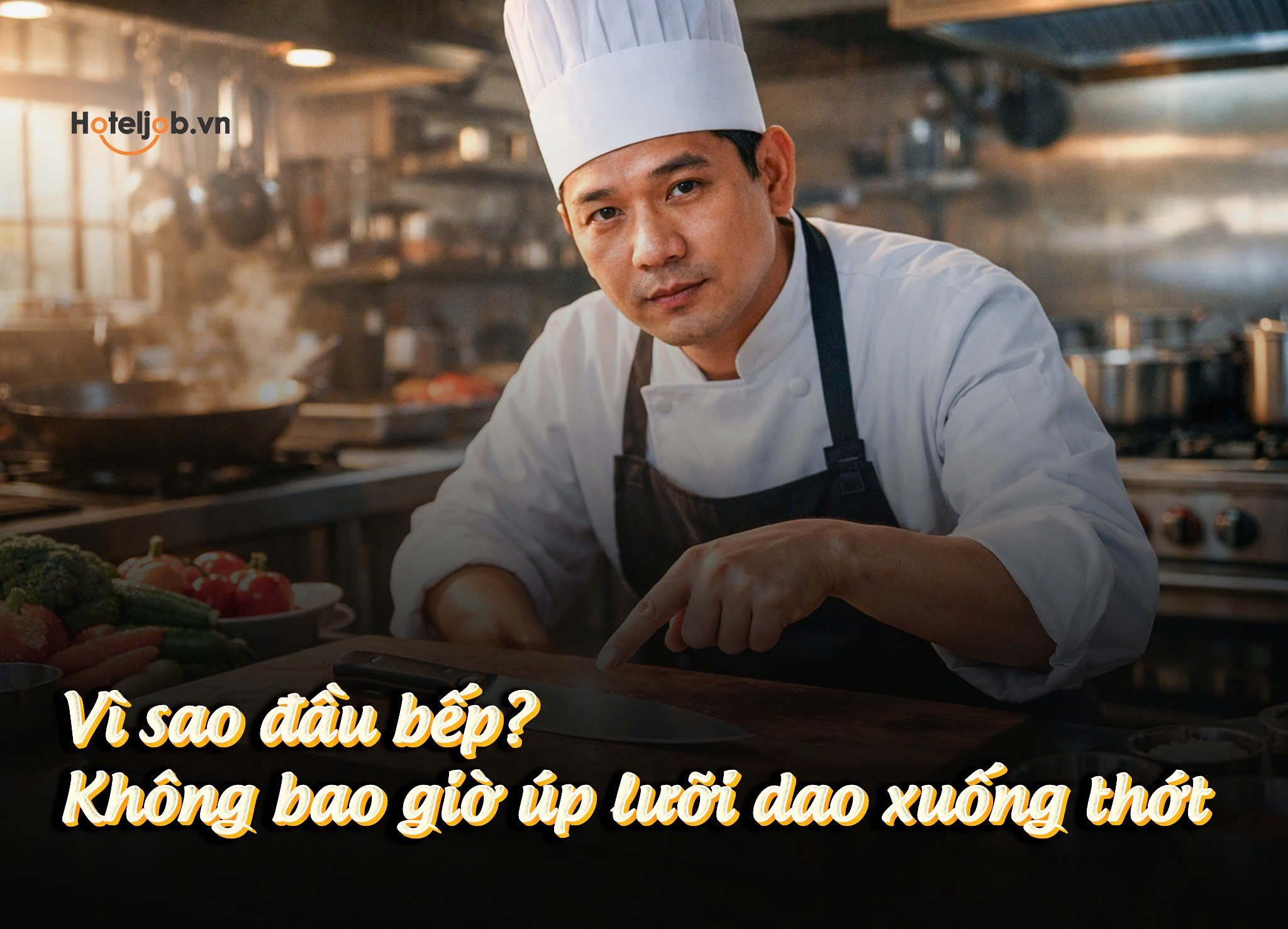 Vì sao đầu bếp không bao giờ úp lưỡi dao xuống thớt?