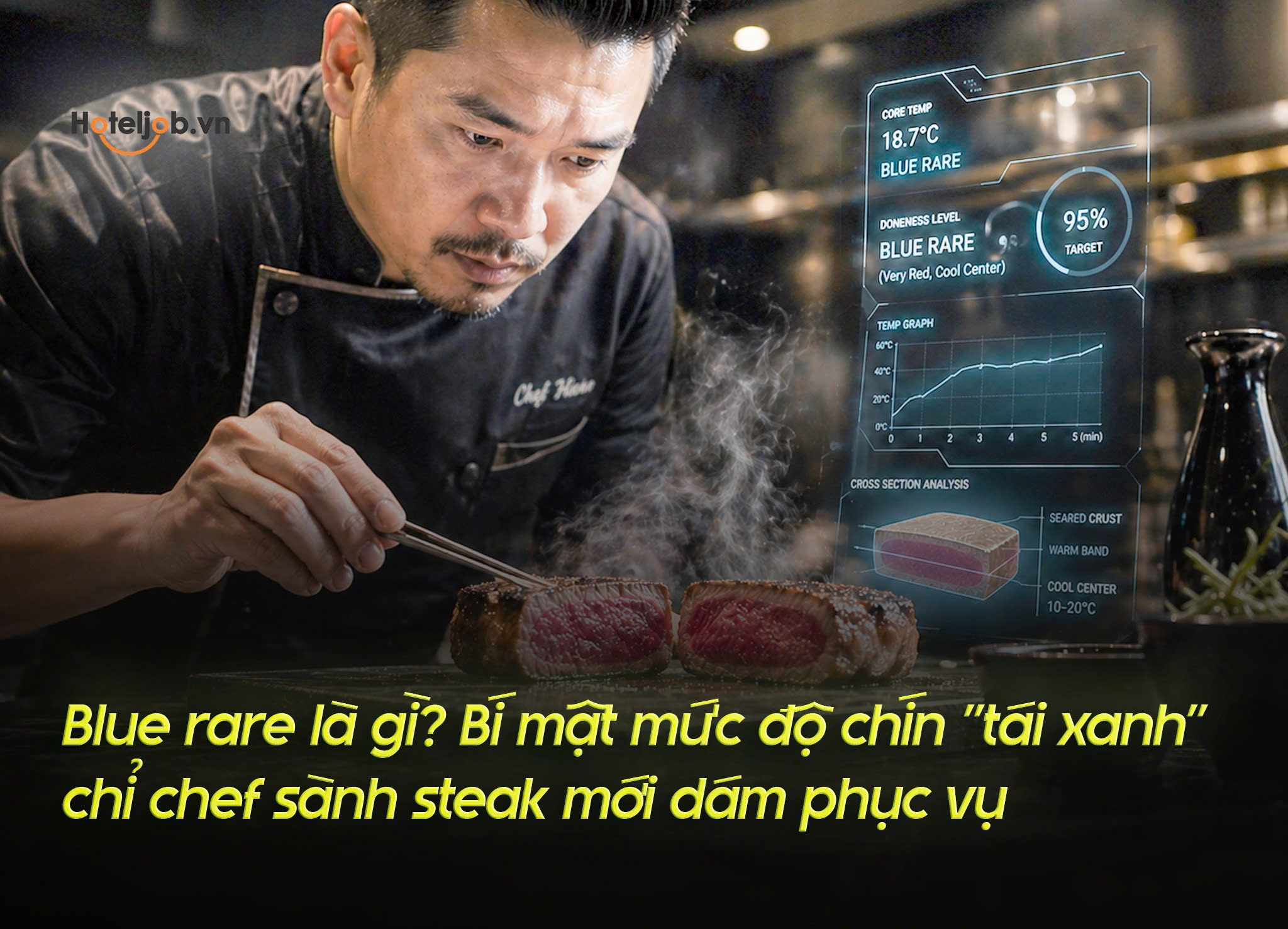 Blue rare là gì? Bí mật mức độ chín “tái xanh” chỉ chef sành steak mới dám phục vụ