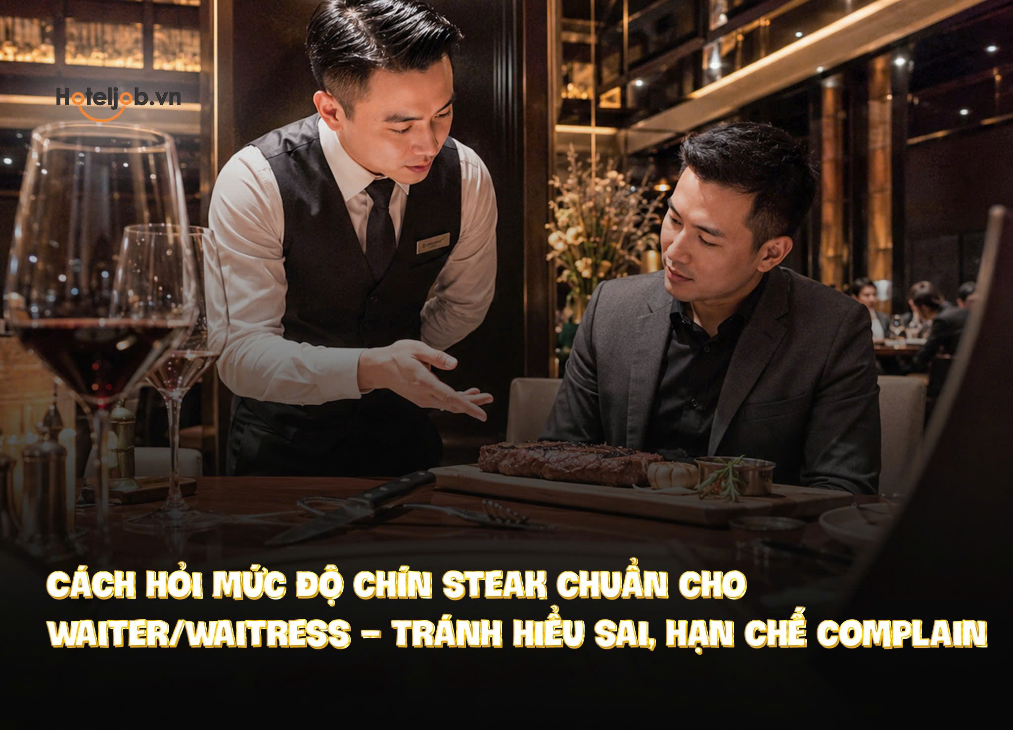 Cách hỏi mức độ chín steak chuẩn cho Waiter/Waitress – Tránh hiểu sai, hạn chế complain