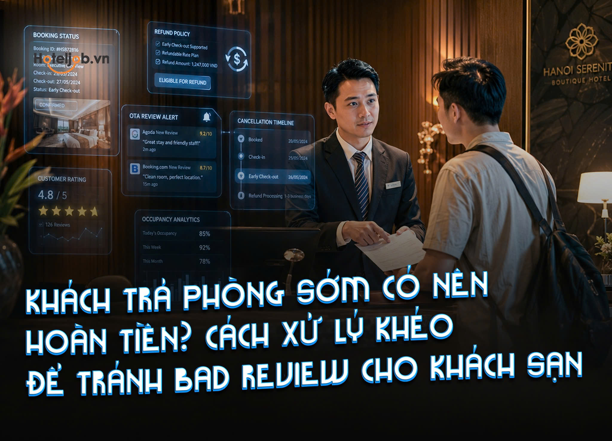 Khách trả phòng sớm có nên hoàn tiền? Cách xử lý khéo để tránh bad review cho khách sạn