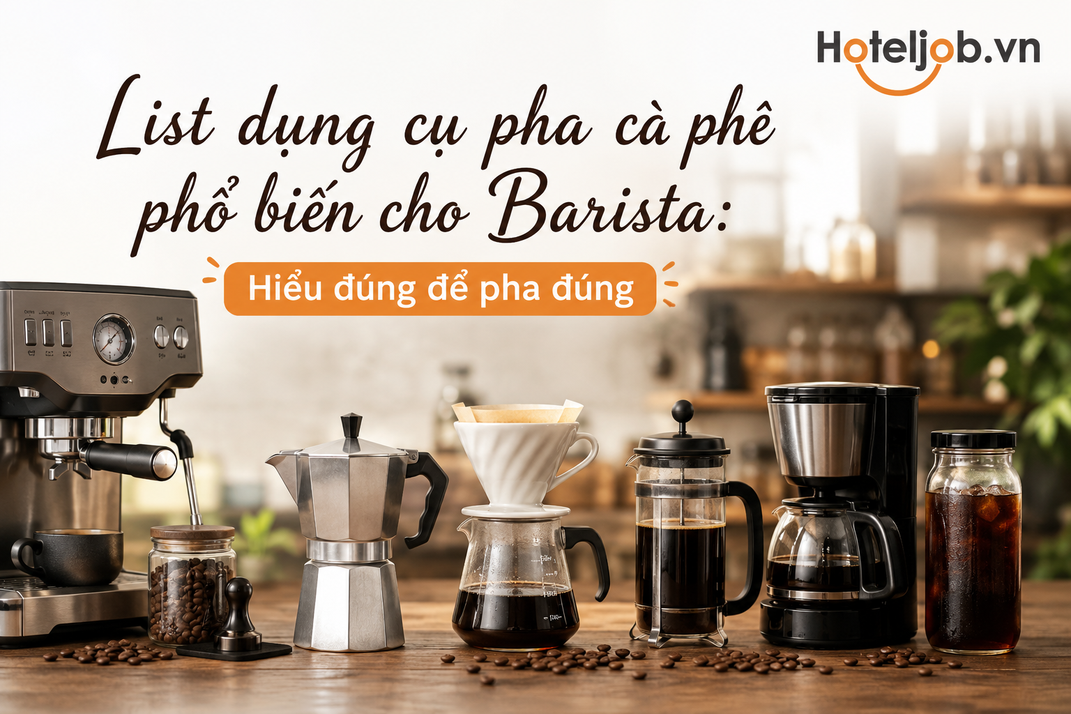 List dụng cụ pha cà phê phổ biến cho Barista: Hiểu đúng để pha đúng 