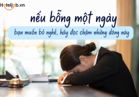 Nếu bỗng một ngày bạn muốn bỏ nghề, hãy đọc hết những dòng này