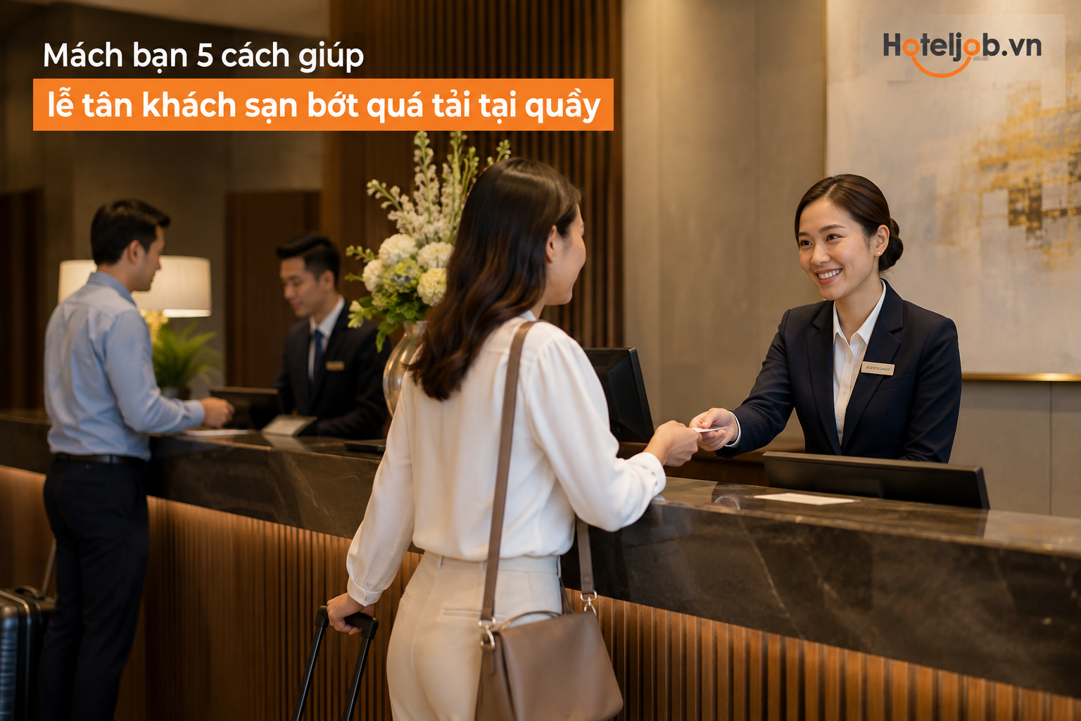 Mách bạn 5 cách giúp lễ tân khách sạn bớt quá tải tại quầy